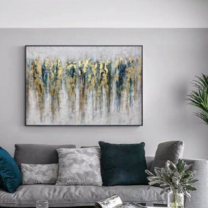 Hand Painted Living Room Art Wooden Frames Abstract Oil Canvas Painting