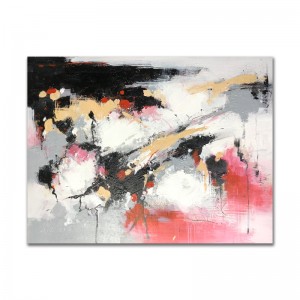 Hot Sale Large Size Pink and Black Handpainted on Canvas Acrylic painting Wall Decor Abstract Artwork Oil For Living Room