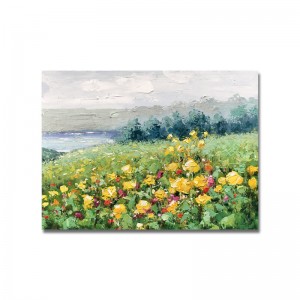 Modern flowers wall decoration painting abstract handmade natural pastoral landscape oil painting