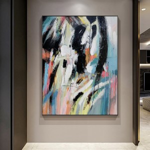 100% Handmade Modern Wall Art Abstract Oil Painting On Canvas for Entrance Decoration